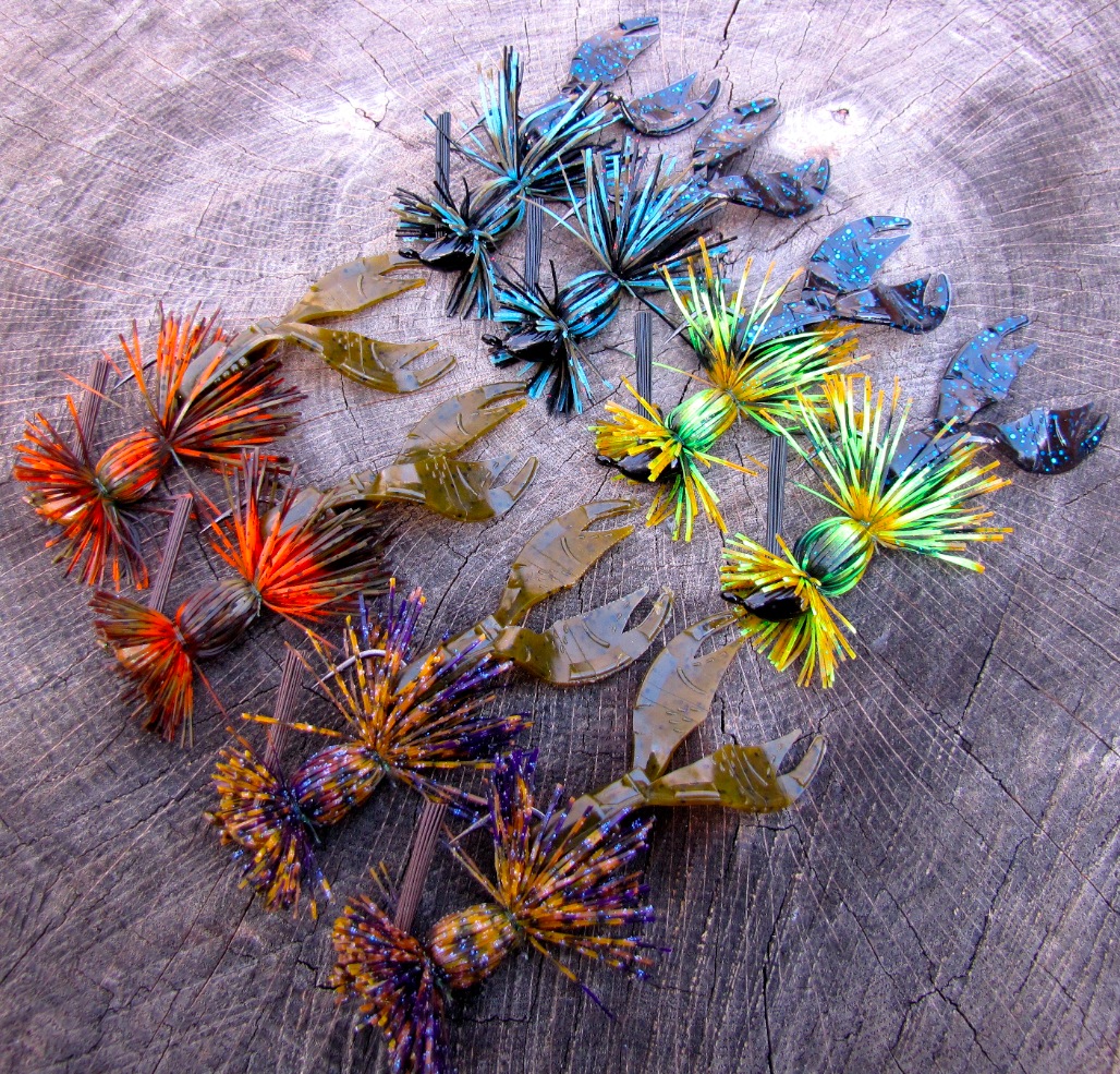 BCT’s Tie&Go Small Pack-3/8oz Hand Tied- Candy Craw -Football Jigs W/Trailers 